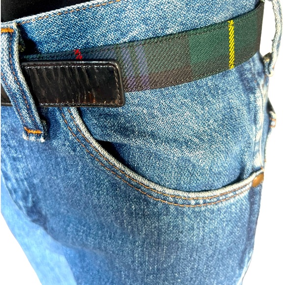 Dolce & Gabbana VINTAGE Tartan Plaid and Patent Belt 36” by 1” - Picture 3 of 14